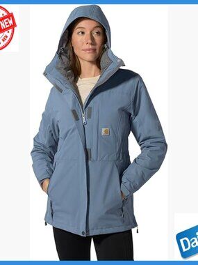 Insulated Waterproof Hooded Coat Workwear Classic Fit Long Sleeve